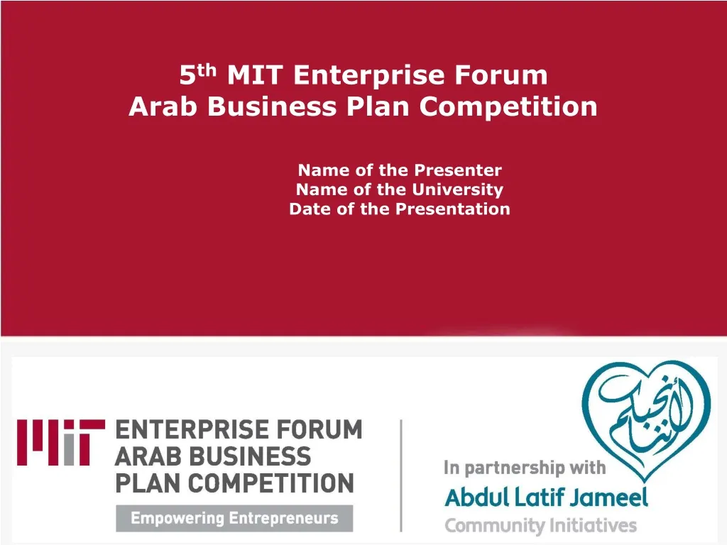 5 th mit enterprise forum arab business plan n.