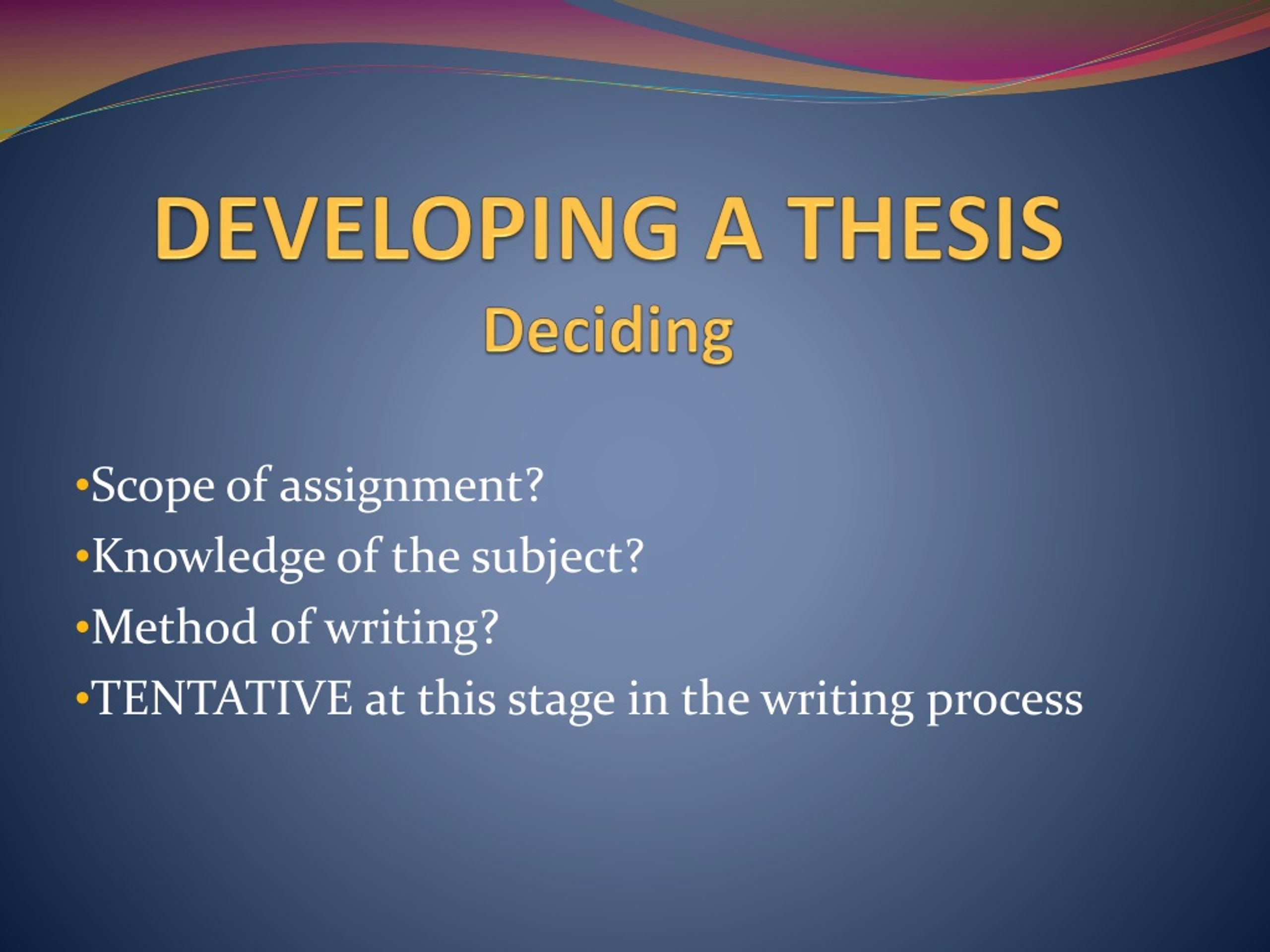 thesis development examples