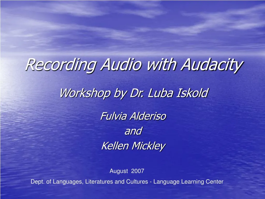 recording computer audio with audacity