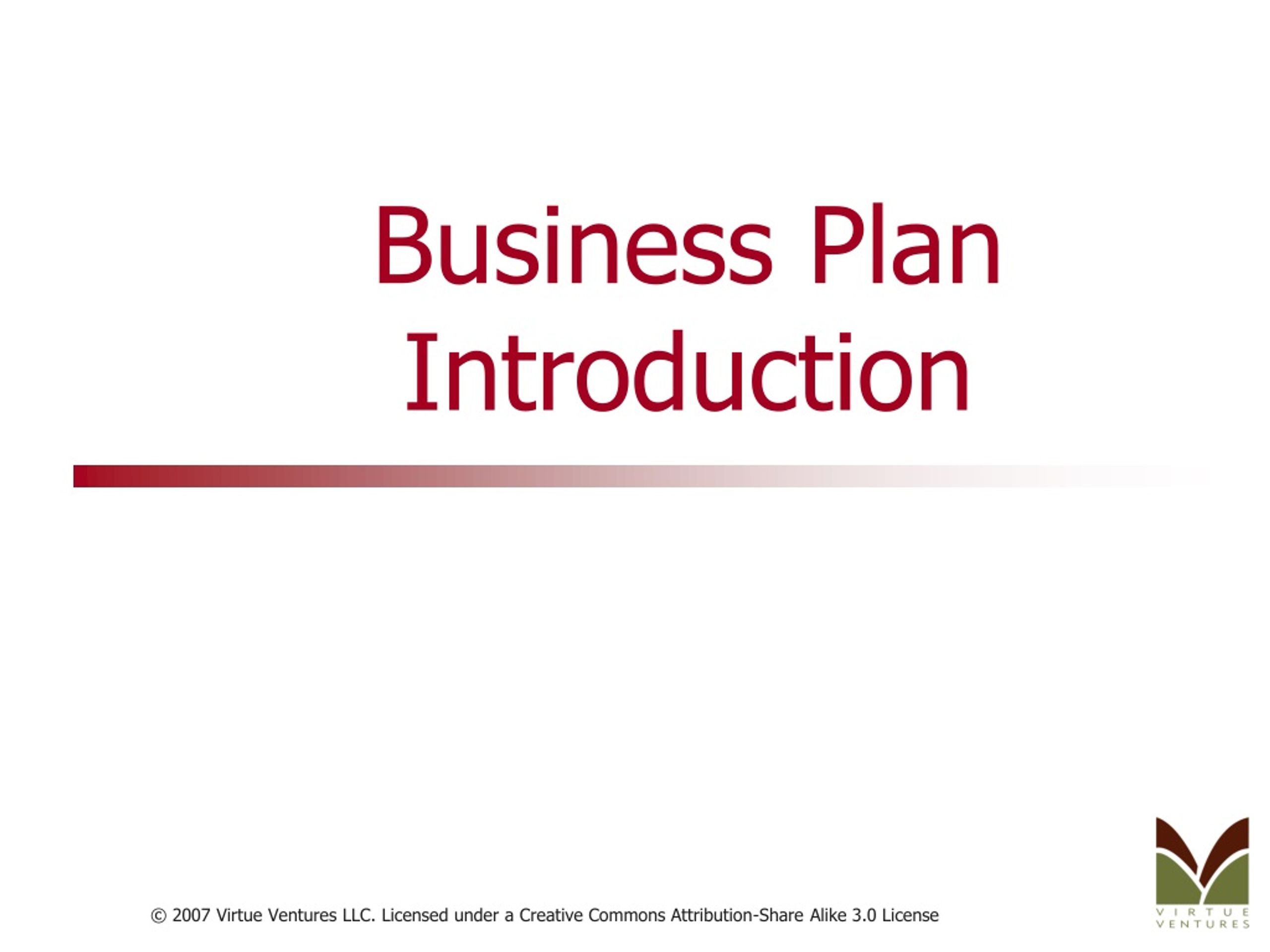 introduction in business plan