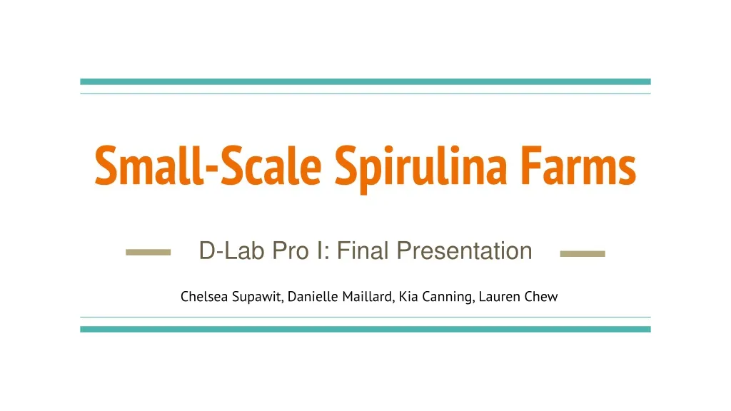 small scale spirulina farms n.