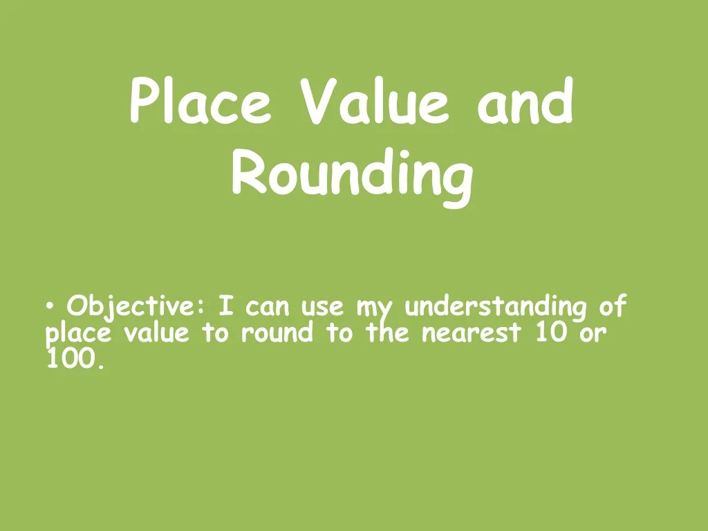 place value and rounding n.