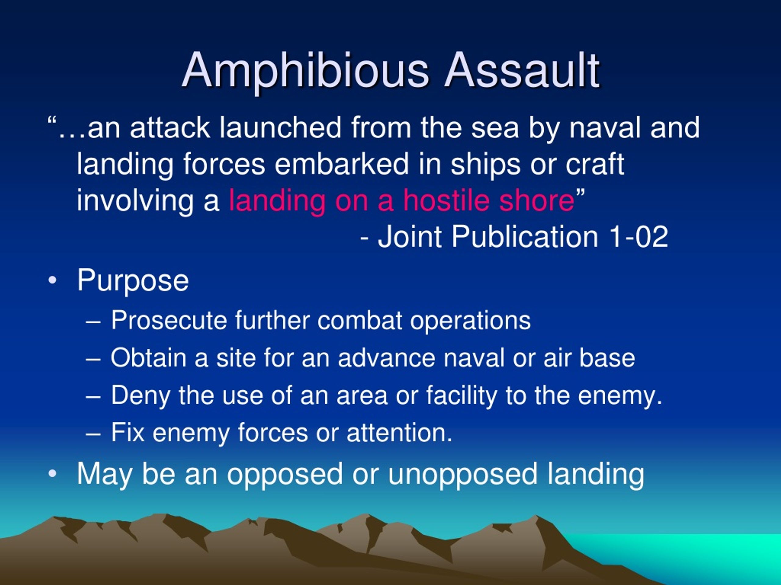 PPT - Themes and Types of Amphibious Operations PowerPoint Presentation