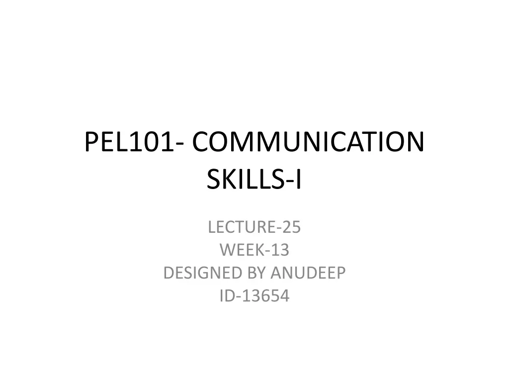 pel101 communication skills i n.