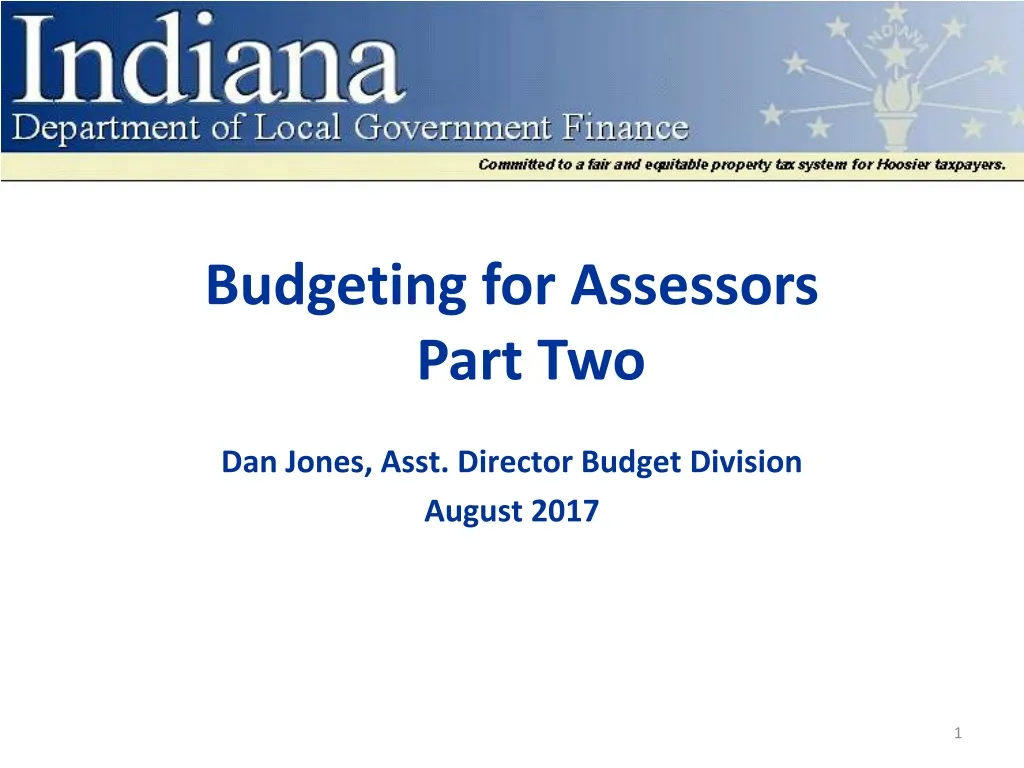 budgeting for assessors part two n.