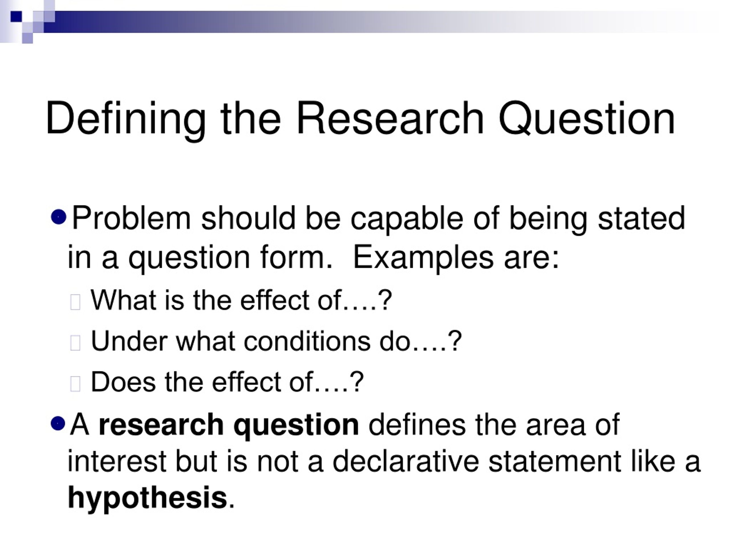 what is a research question in psychology