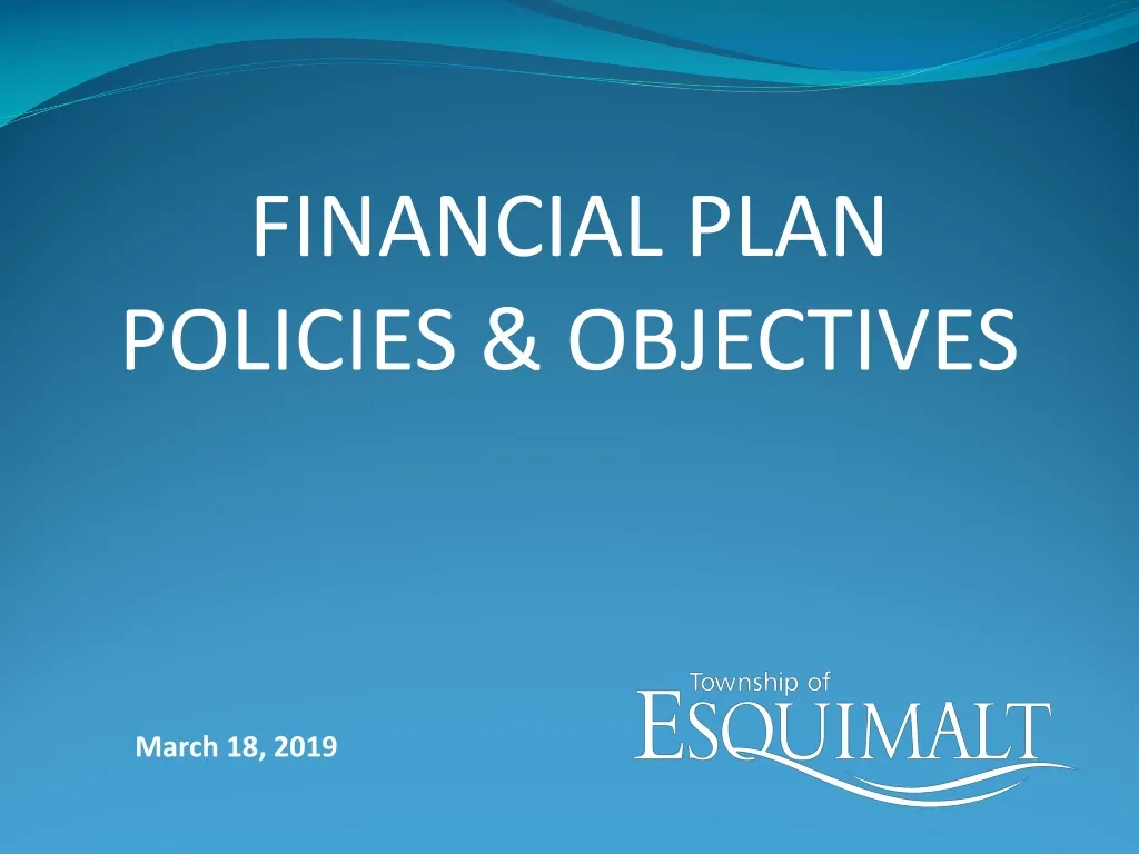 financial plan policies objectives n.