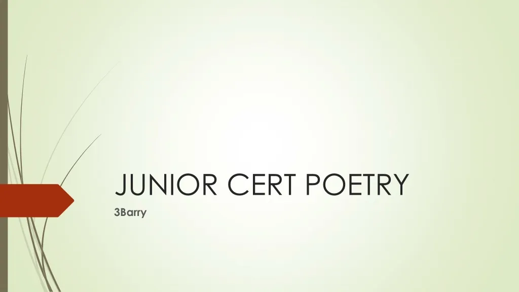 PPT - JUNIOR CERT POETRY PowerPoint Presentation, free download - ID:184677