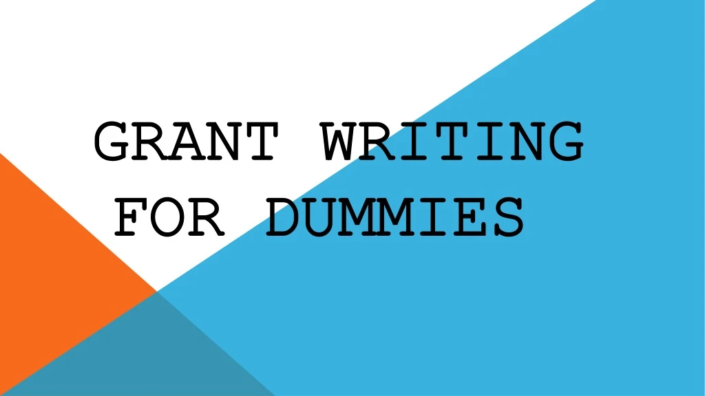 g grant writing for dummies n.