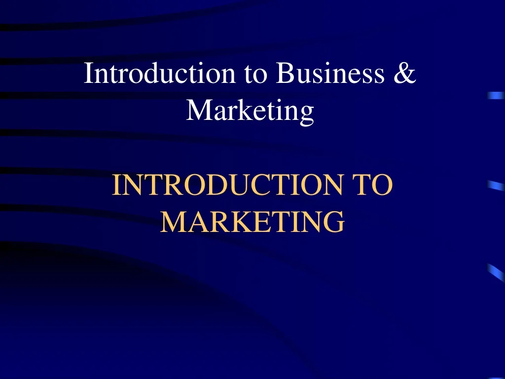 introduction to marketing n.