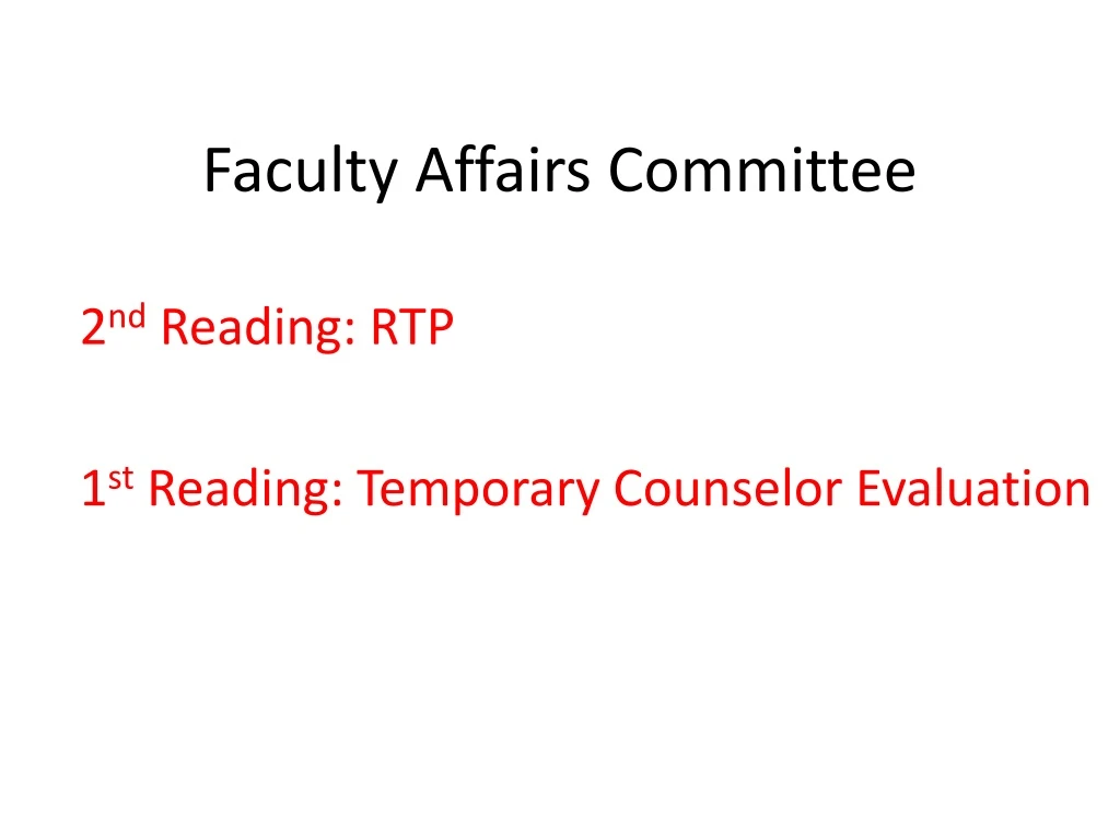 faculty affairs committee n.