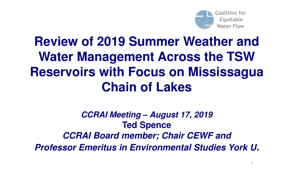 review of 2019 summer weather and water n.