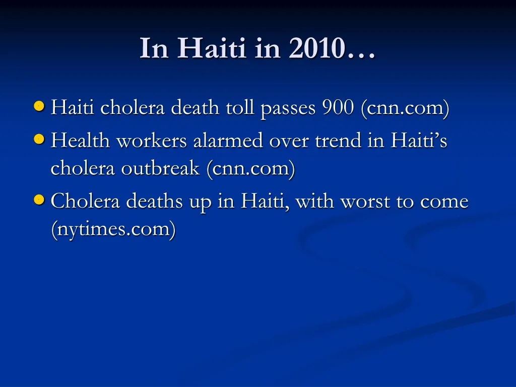 in haiti in 2010 n.