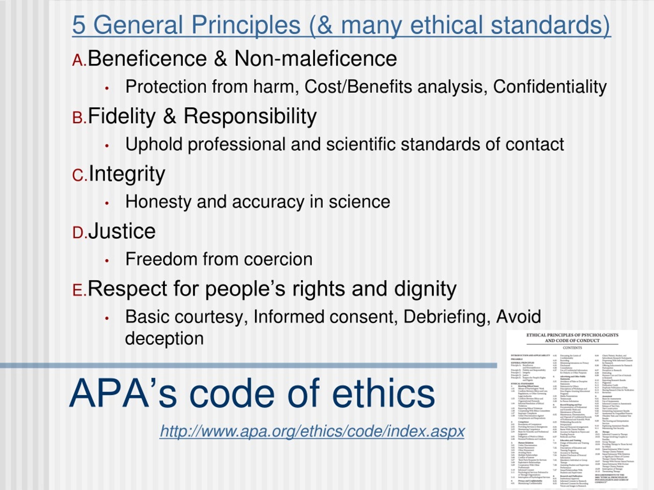 apa ethics code in research methodology