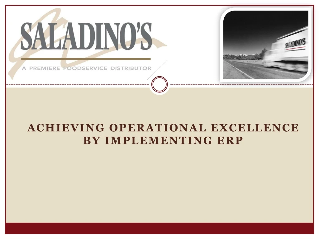 achieving operational excellence by implementing erp n.