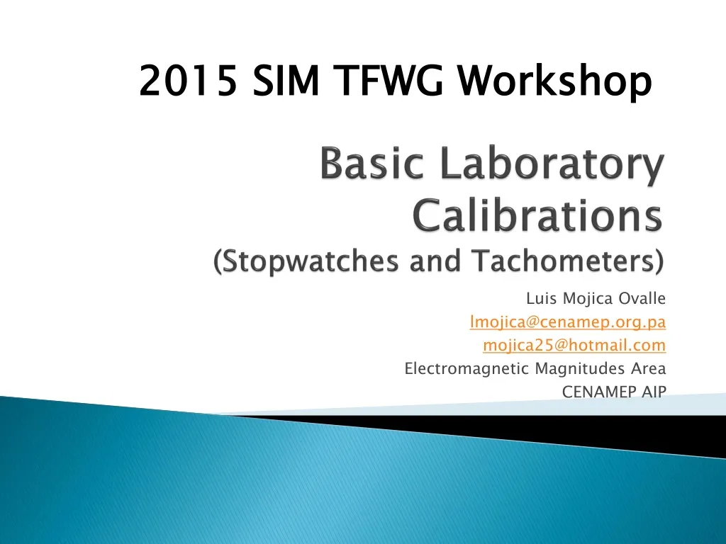 basic laboratory calibrations stopwatches and tachometers n.