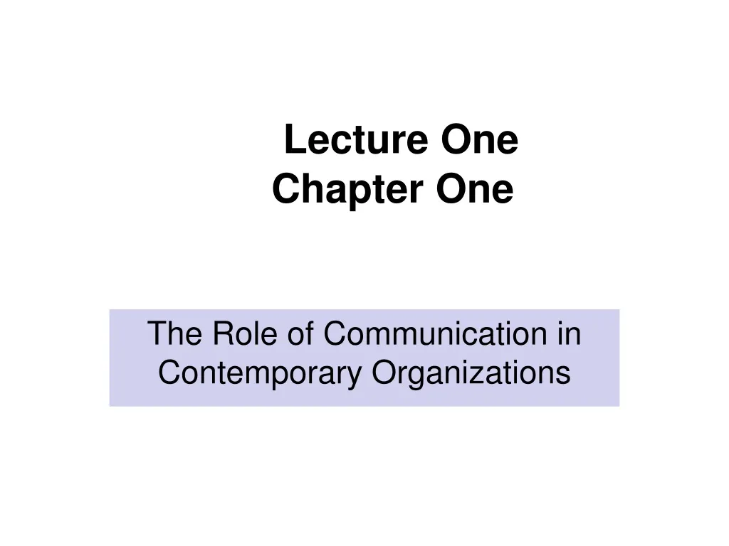 lecture one chapter one n.