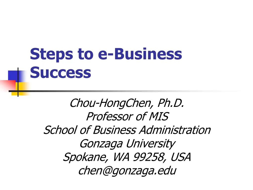 steps to e business success n.