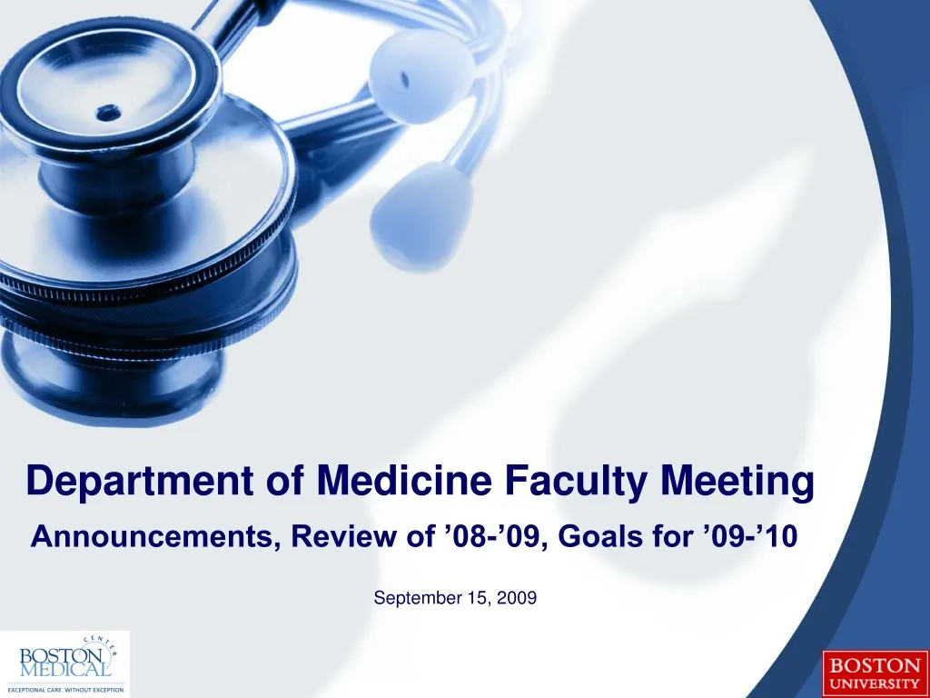 department of medicine faculty meeting n.