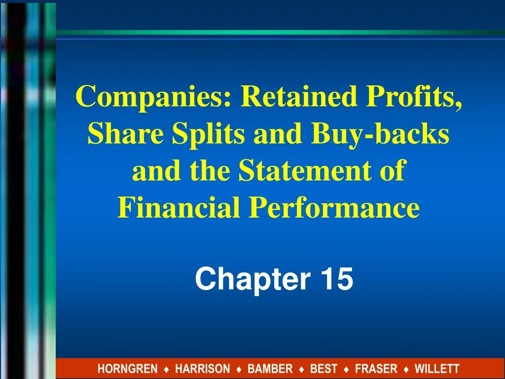 companies retained profits share splits and buy backs and the statement of financial performance n.