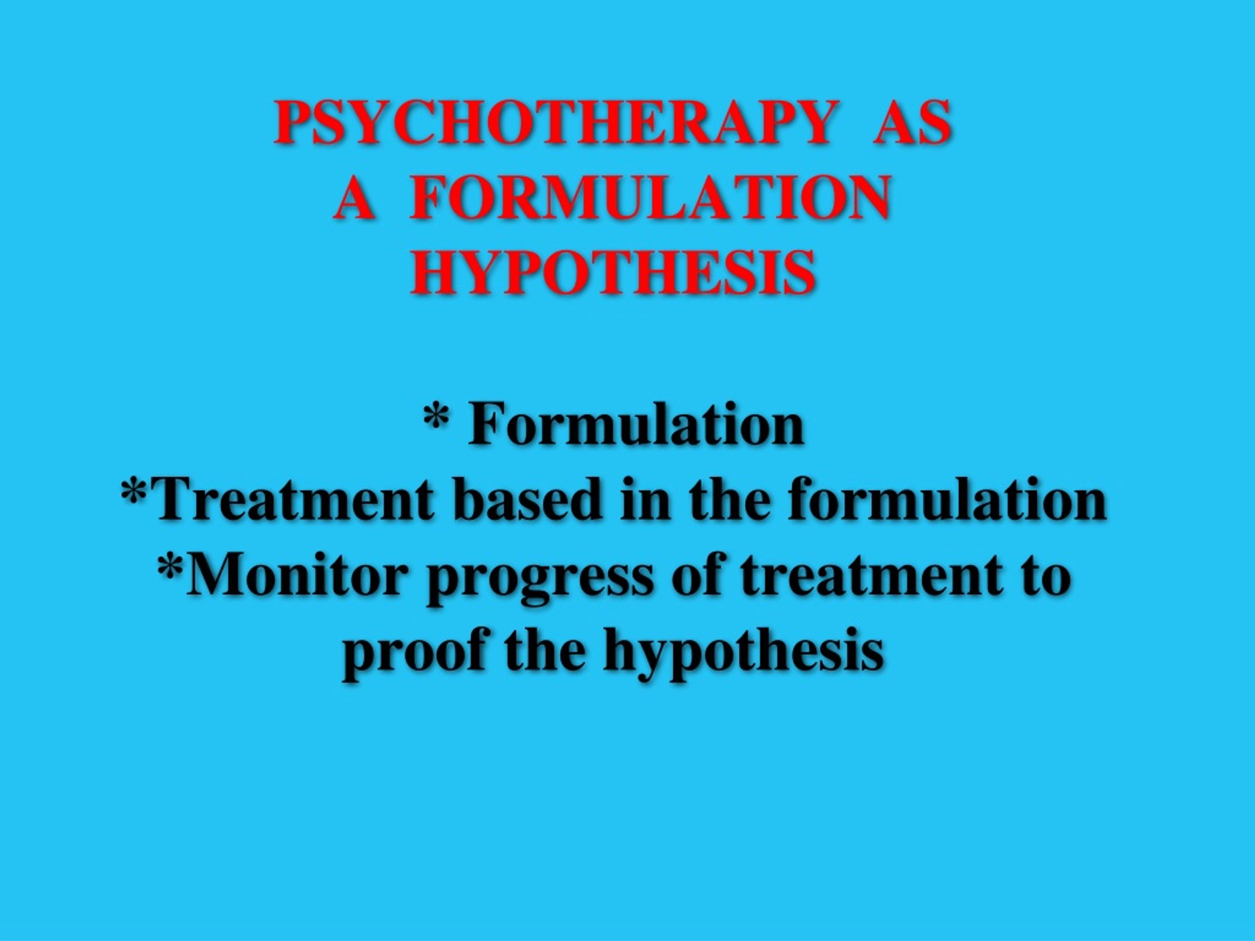 clinical hypothesis formulation