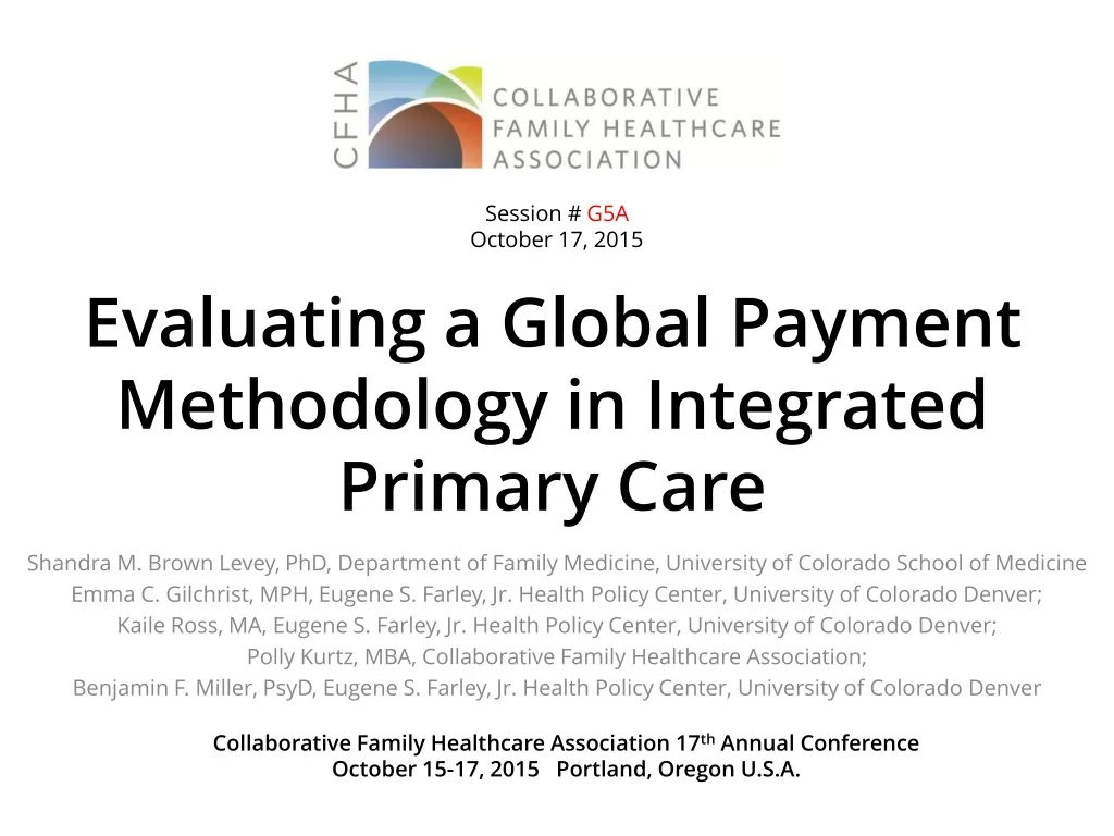 PPT - Evaluating A Global Payment Methodology In Integrated Primary ...