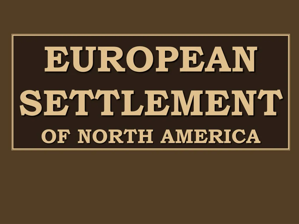 european settlement of north america n.