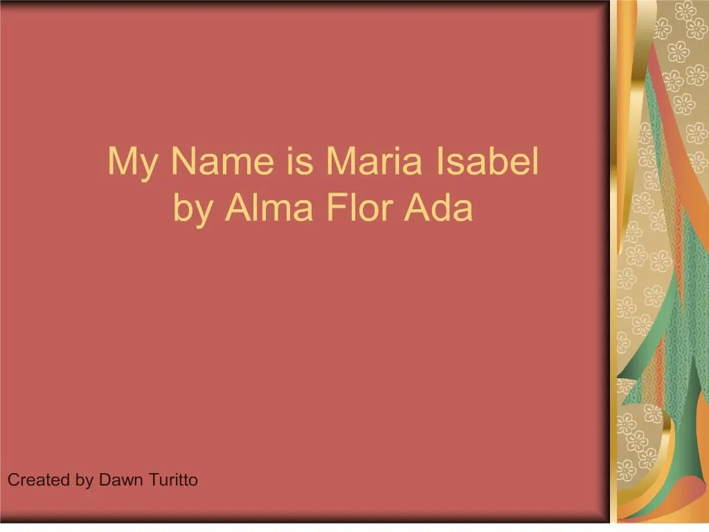 Maria my name is My Name
