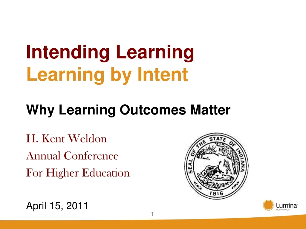 intending learning learning by intent why learning outcomes matter n.