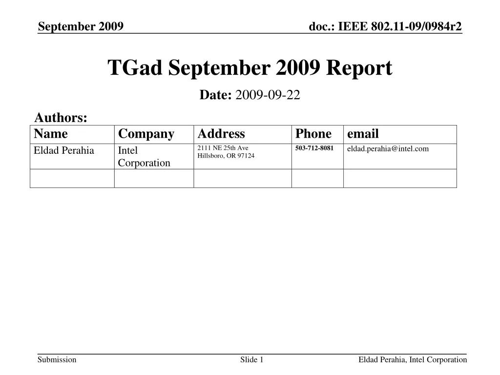 tgad september 2009 report n.