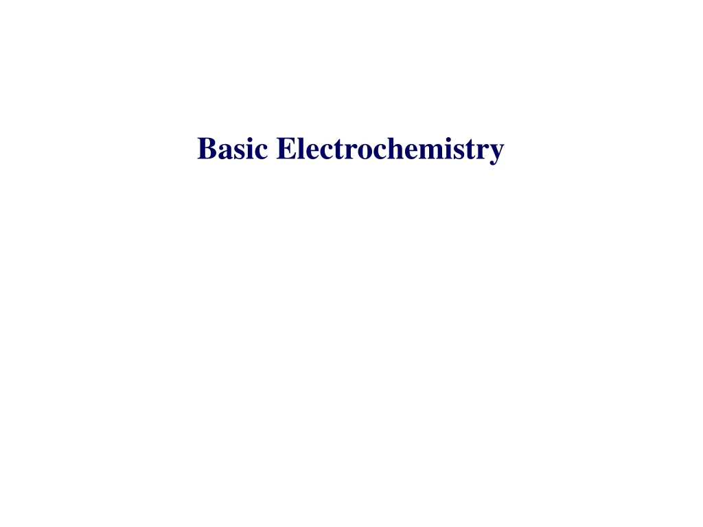 basic electrochemistry n.