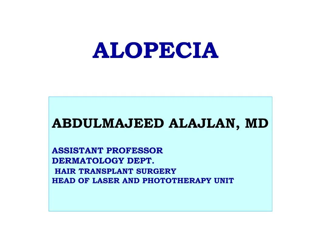 approach to alopecia ppt