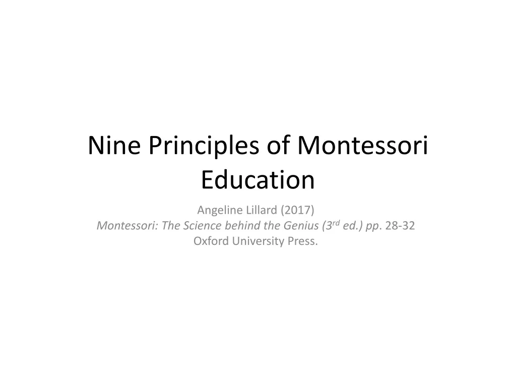 PPT - Nine Principles of Montessori Education PowerPoint Presentation ...