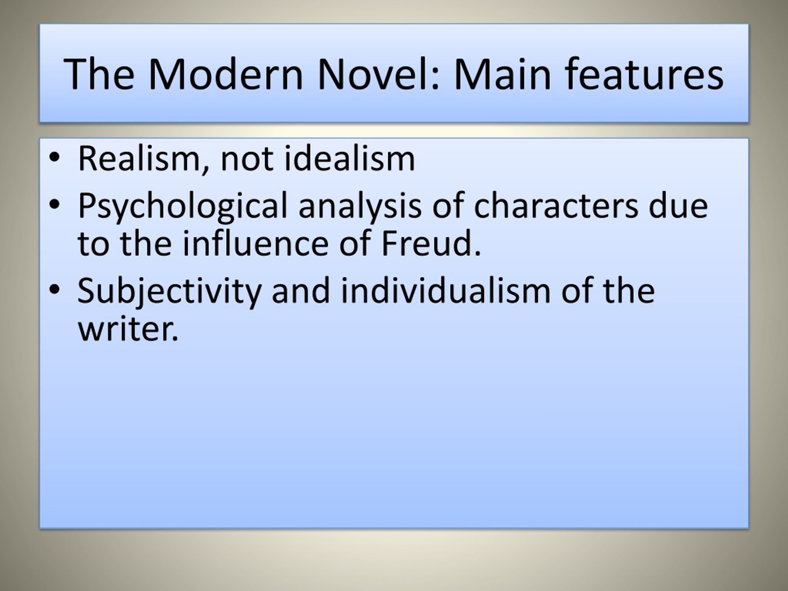 research paper on modern novel