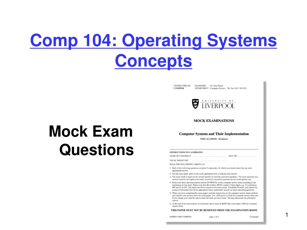 comp 104 operating systems concepts n.