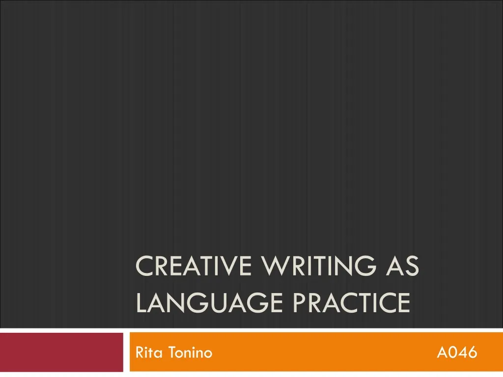 creative writing as language practice n.