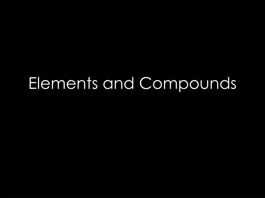 elements and compounds n.