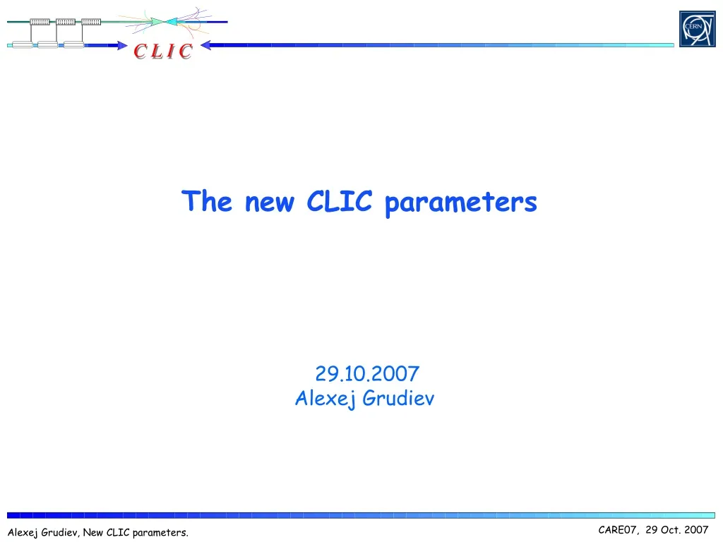 the new clic parameters n.