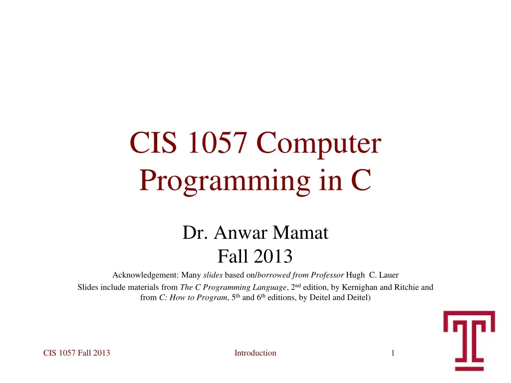 cis 1057 computer programming in c n.