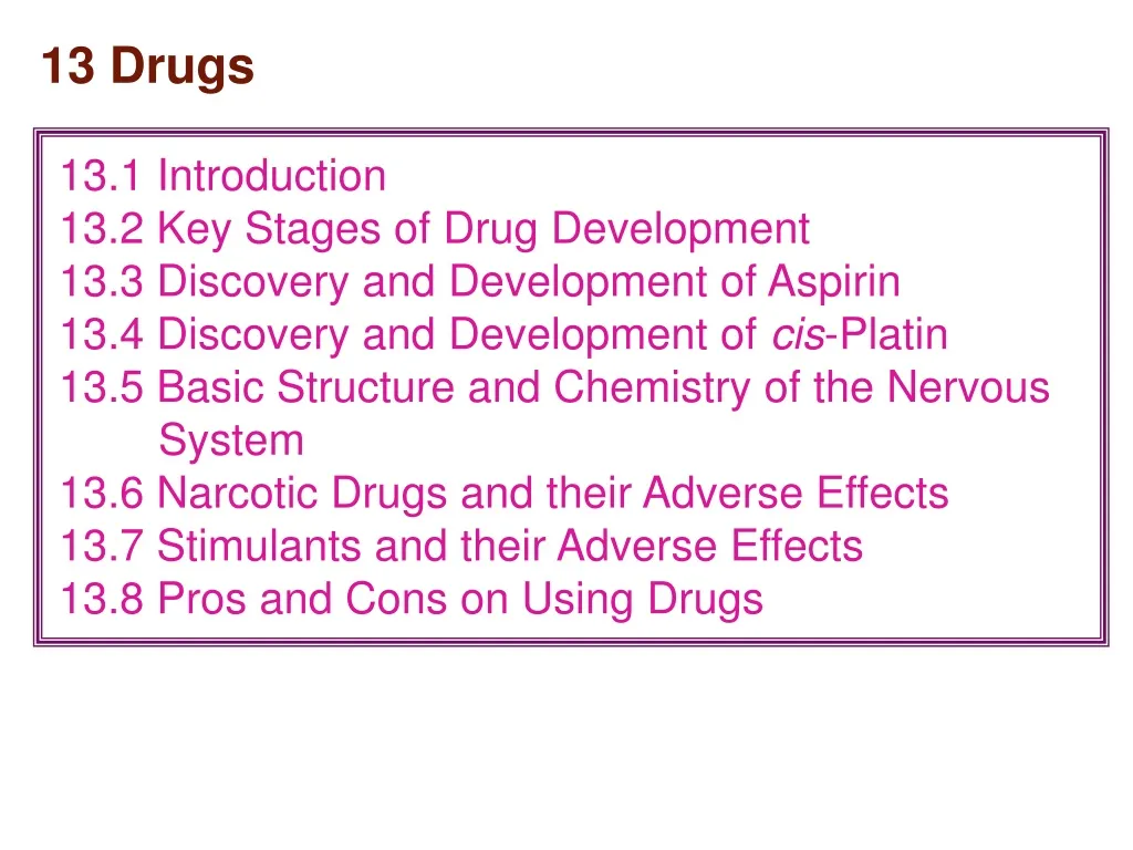 13 1 introduction 13 2 key stages of drug n.