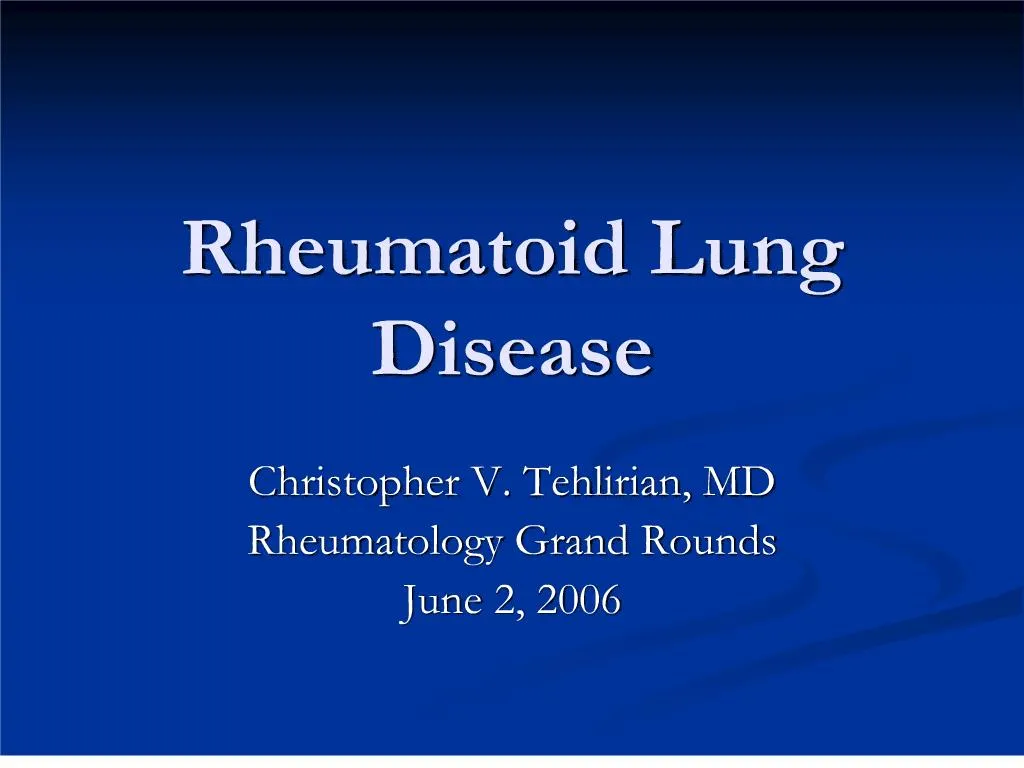 PPT Rheumatoid Lung Disease PowerPoint Presentation, free download