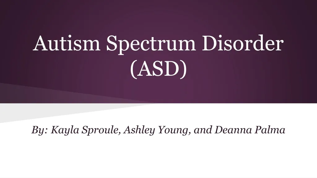 autism spectrum disorder asd n.