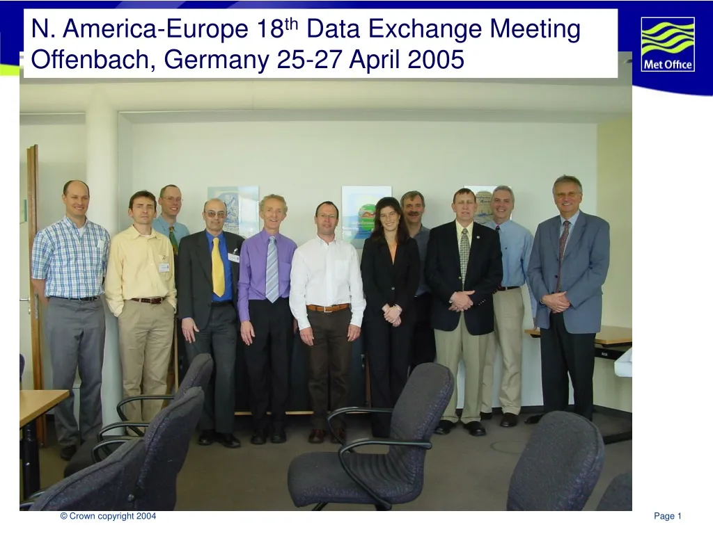 n america europe 18 th data exchange meeting offenbach germany 25 27 april 2005 n.