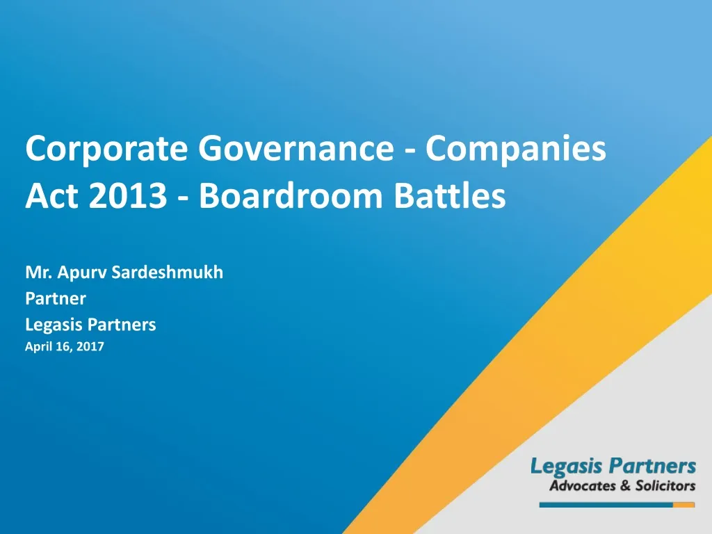 corporate governance companies act 2013 boardroom n.
