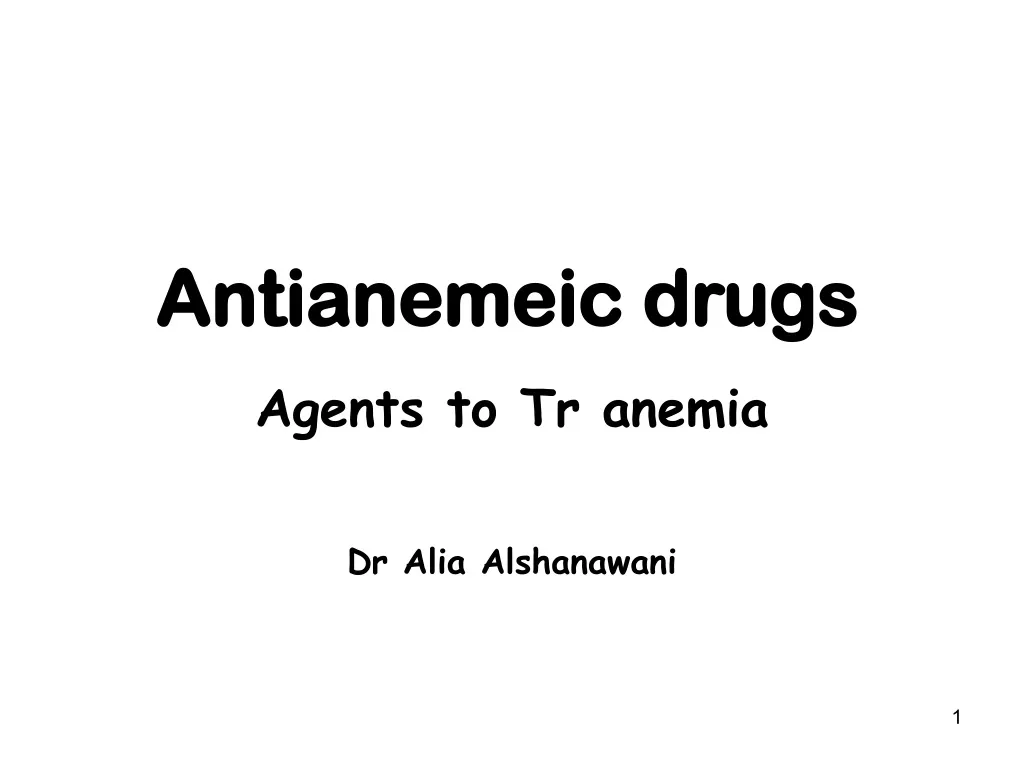 antianemeic drugs n.