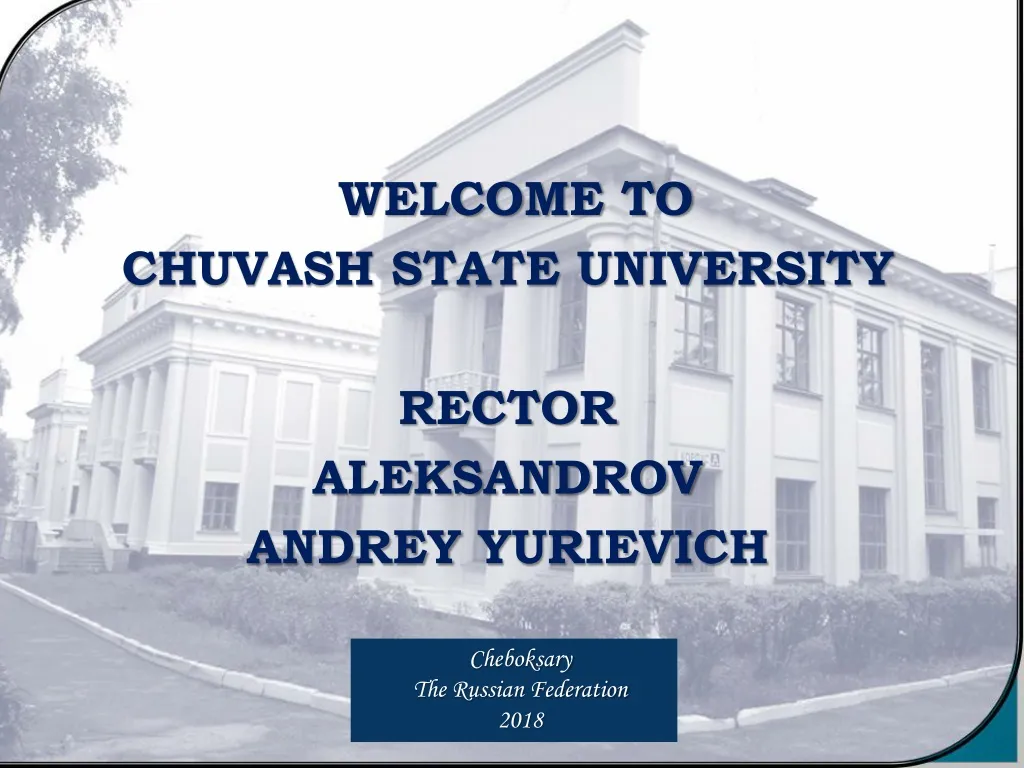 welcome to chuvash state university rector n.