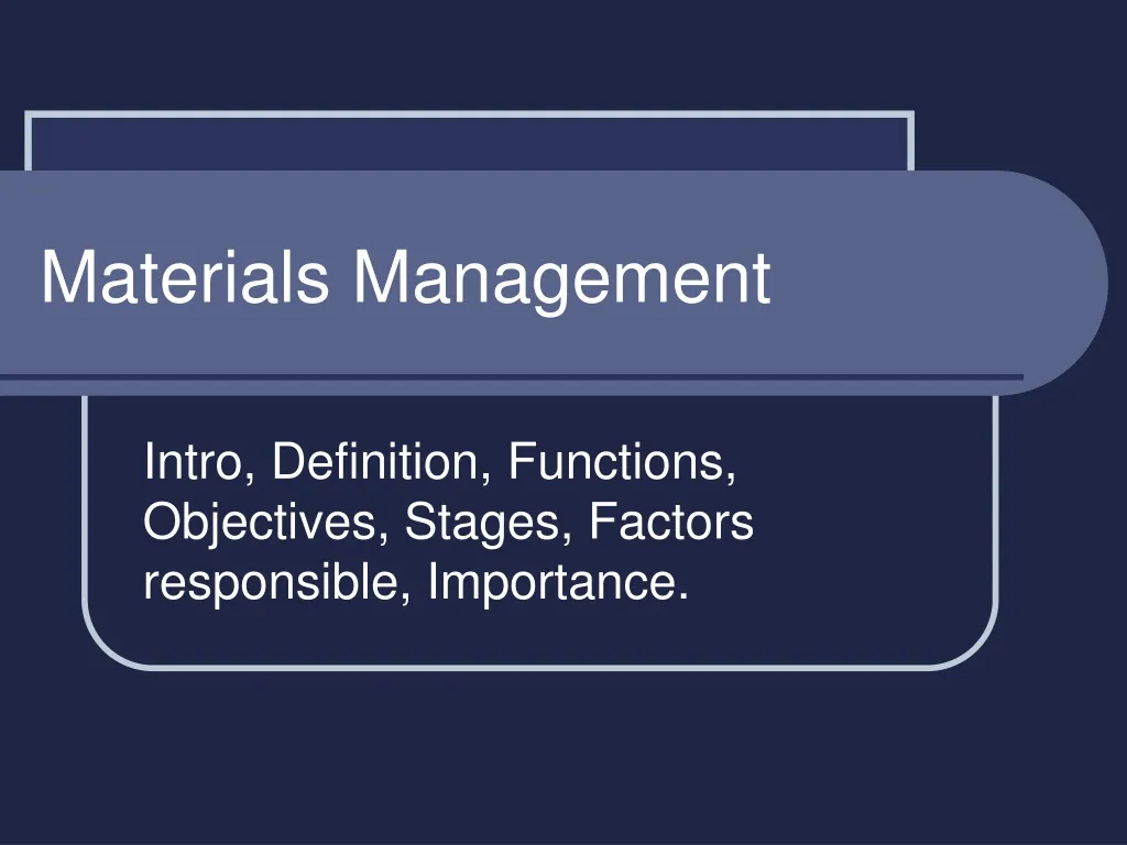 materials management n.