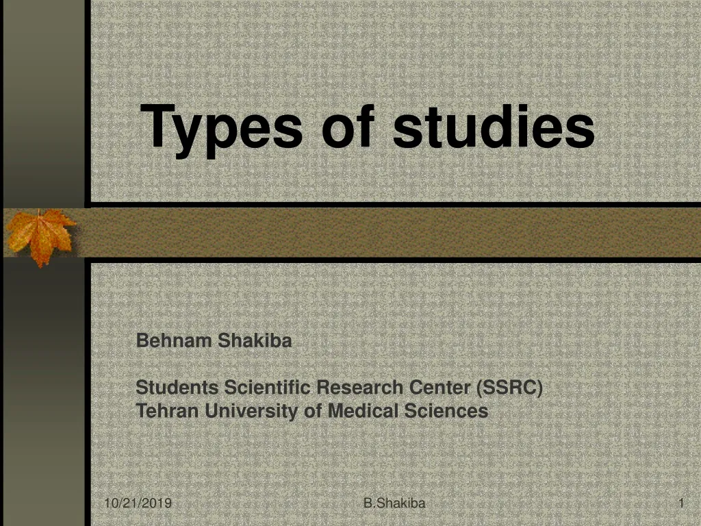 types of studies n.