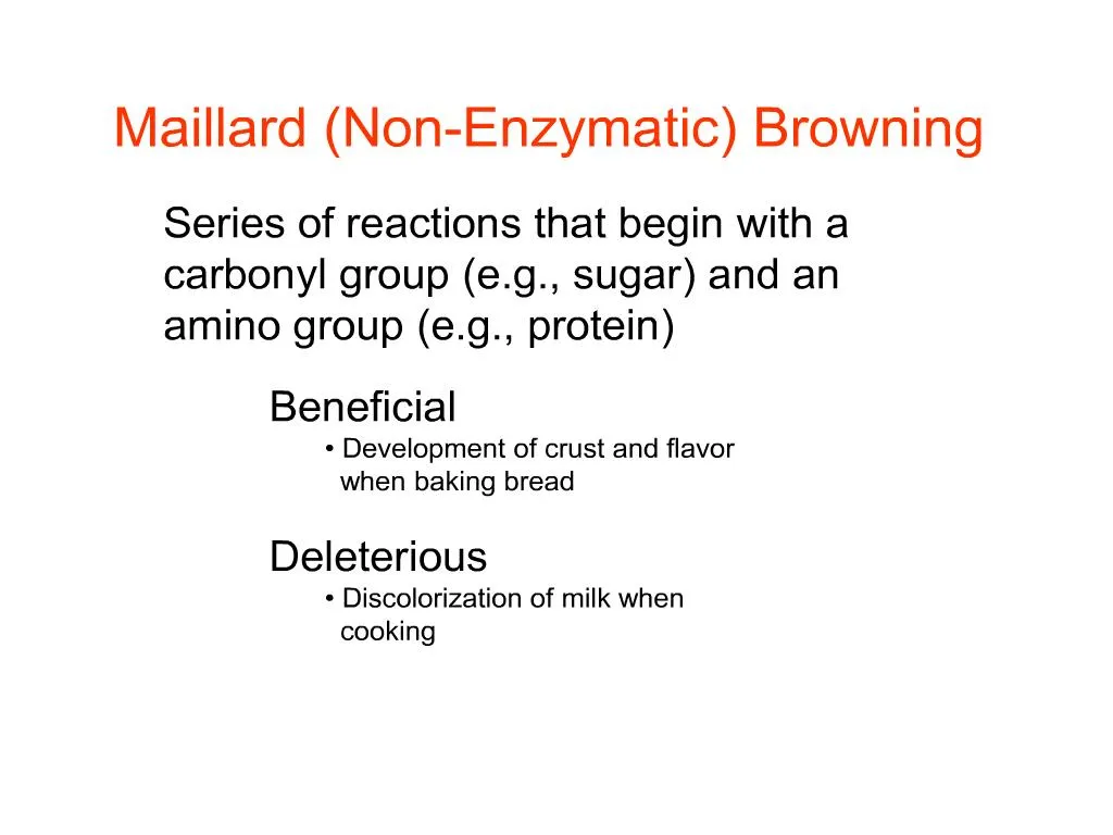 non enzymatic browning maillard reaction experiment