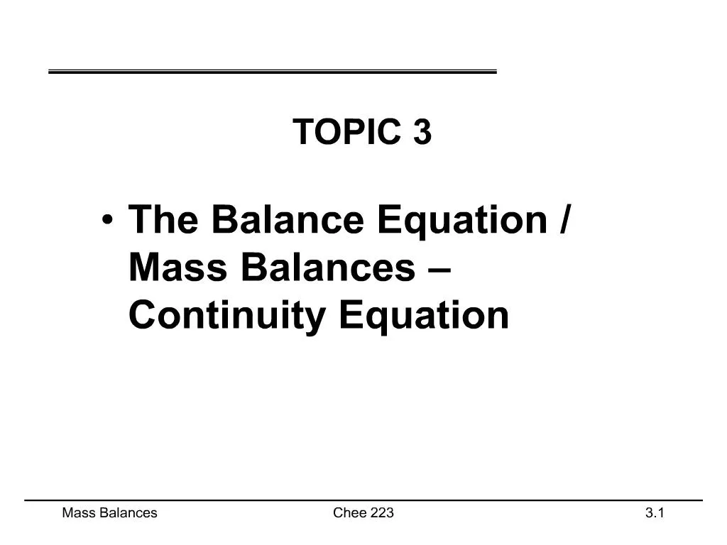 n balance equation